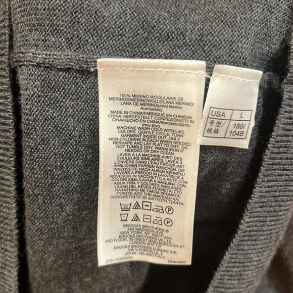 Brooks Brothers men’s 100% extra fine merino wool long sleeve polo size large. - Picture 3 of 7